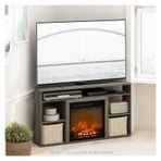 Şömine TV Sehpası, TV Stand With Fireplace For TV Modern Entertainment Media Console Center Large Storage Floating TV Stand Elektrikli Şömine