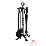 SOMINECO 5 Li Lüx Ithal Metal Ferforje Şömine-soba Maşa Takımı Aksesuar Seti -ss006
