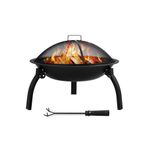 Somineco Metal 4 Parça Ithal Katlanabilir ve Taşınabilir Ateş Çukuru-Mangal Şömine Bahçe Isıtma Kamp 54 cm
