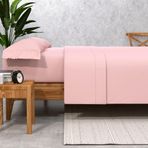 SomniHome Sabana yatak 150 cm – 4 parçalı ayarlanabilir çarşaf seti, mikrofiber kalite, ekstra dokunuşa dayanıklı, tüm yıl boyunca yatak 150 cm, pembe