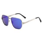 SOMOC Polarize Güneş Gözlüğü Erkek Güneş Gözlüğü Retro Klasik Vintage Polarize Gözlük UV400 Metal Çerçeve Koruma Klasik Güneş Gözlüğü Sürüş için SP-9380, Mavi-gümüş., 1 PZ