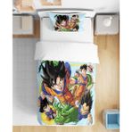Son Goku 3D Dijital Baskılı Tek Kişilik Erkek Çocuk Genç Çarşafsız Nevresim Takımı - Mavi - 160 x 220 cm