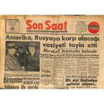 Son Saat Gazetesi 10 Ekim 1948 - Celal Bayar Düzcede - Amerika , Rusyaya Karşı Alacağı Vaziyeti Tayin Etti GZ122209