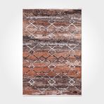 Sonbahar Kahverengi Geometrik Kaymaz Makine Yıkanabilir Halılar Oturma Odası Yatak Odası Koridor Boho Fas Yumuşak Nötr Vintage Görünüm Geometrik Bohem Halı Sıkıntılı Kapalı Katlanabilir Kaymaz Alan