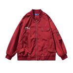 Sonbahar Kış Ceket Erkekler,Günlük Varsity Ceket - Vintage Kazak,Moda Rüzgar Geçirmez Unisex Sıcak Büyük Boy Fermuarlı Ceket Kış İçin Cepli