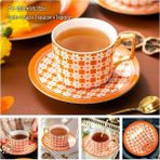 Sonbahar Özledim 200 ml Avrupa Asil Kemik Çini Kahve Fincanı Tabağı Kaşık Seti 200 ml Lüks Seramik Kupa Üst Sınıf Porselen Çay Bardağı Cafe Parti Drinkware (Yurt Dışından) - 1 Adet - Renkli - 1 lt