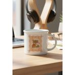 Sonbahar Temalı Pumpkin Patch Baskılı Enamel Görünümlü Seramik Vintage Kupa Bardak - Beyaz