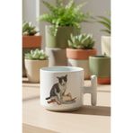 Sonbahar Temalı Sevimli Kedi No:5 Baskılı Hediyelik T Kulplu Latte Fincanı Kupa Bardak, QB1L8152