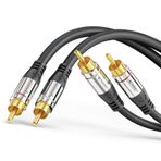Sonero® Premium 12,5 m RCA kablo, 2 x RCA - 2 x RCA ses kablosu, subwoofer, HiFi sistemi, amplifikatör, siyah