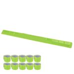 Sonew Yansıtıcı Kol Bandı Silikon Çelik Bileklik Bandı, Tokat Kol Bandı Giyim Için Yansıtıcı Bantlar, Spor Binme, Gece Görünürlüğü (GREEN)