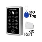Sonex Rfid Şifreli Kapı Kilidi Kartlı Geçiş Kontrol Göstergeç Sistemi + 10 Tag + 10 Kart