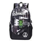 Songli A24 18 Inç Marvel Genç Açık Seyahat Baskı Okul Çantası USB Şarj Kitap Çantası Moda Aydınlık Seyahat Sırt Çantası Su Geçirmez Sırt Çantası (Yurt Dışından) - Renkli