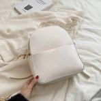 Songli Beyaz Gerek Yok Adı Işlemeli Adı Kadın Retro Sırt Çantası Pu Yumuşak Deri Rahat Açık Sırt Çantası Moda ve Basit Sırt Çantası (Yurt Dışından) - Renkli
