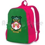 Songli Sırt Çantası-Pembe Onesize Wrexham Logosu Açık Yürüyüş Sırt Çantası Su Geçirmez Kamp Seyahat Wrexham Futbol Takımı Logosu Footy Swans Galler Welsh Town Vintage (Yurt Dışından) - Renkli