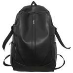 Songli Siyah Unisex Büyük Yumuşak Deri Sırt Çantası Rahat Genç Kız Erkek Lise Çantası Üniversite Kitapları Sırt Çantası Pu Öğrencileri Mochila XA447C (Yurt Dışından) - Renkli