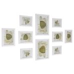 SONGMICS 10 fotoğraf çerçevesinden oluşan resim çerçevesi seti - 2 adet 20 x 25 cm, 4 adet 13 x 18 cm ve 4 adet 10 x 15 cm ahşap bordür beyaz RPF310W