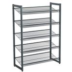 Songmics 5 Katlı Ayakkabı Rafı, Genişleyen Metal Ayakkabı Rafı Ayarlanabilir Ayakkabı Rafı 15-20 Çift Ayakkabı, Kısa Bot, Topuklular İçin Uygun, 74x104x307cm Koyu Gri Lmr005Gb