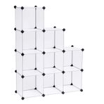 Songmics 9 Bölmeli Raf Sistemi, Ayakkabı Rafı, Banyo Rafı, Giysi Dolabı, Oyuncak Dolabı, 93 x 31 x 123 cm, Beyaz Lpc115S
