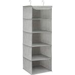 Songmics Asılı Raf, Elbise Dolabı Düzenleyici, Askılı Muhafaza, Kıyafetler Için, Yer Tasarrufu Sağlar Katlanabilir, Metal Kanca, Bambu Eklentiler, Keten Doku, Gri Rch005w01