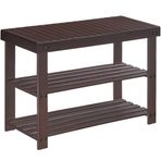 SONGMICS Ayakkabı Rafı Tezgahı, 3 Katmanlı Bambu Ayakkabı Depolama Düzenleyici, Giriş Tezgahı, 250 lbs'ye kadar tutar, 25 x 27,6 x 40,8 cm, Giriş Yolu Banyo Yatak Odası için, Kahverengi ULBS04Z
