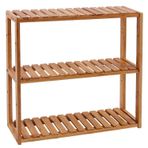 Songmics Banyo Rafı, Bambu, Bitki Rafı, Ayarlanabilir 3 Zeminli, Duvara Monte, Oturma Odası, Koridor ve Mutfak İçin, Bağımsız, 60x15x54 cm, Doğal Renkler, Bcb13Y