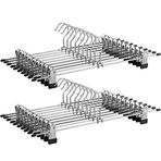 SONGMICS CRI006-20 Metal Kıyafet/Pantolon Askısı, Pantolon, Çoraplar Etekler için, 40 x 10,5 cm (Ekstra Geniş) Kaymaz, Krom Kaplama, 20 Adet