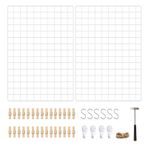 Songmics Fotoğraf Teli, 2'li Set, Duvar Dekoru, Çok Fonksiyonlu Duvar Teli, Duvar Izgarası, Diy, S Kancalı, Mandal ve Hasır Ipli, Beyaz Lpp02W