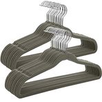Songmics Kadife Elbise Askısı, 30'lu Set, Askı, Ceket Askısı, 41,5 cm Genişliğinde, Elbise Askısı, Ince, 360° Dönebilen Kanca, Mont, Gömlek ve Takım Elbise İçin, Gri, Crf26V