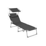 SONGMICS Katlanır Şezlong 193 x 53 x 29 cm Maksimum Yük 150 kg Koyu Gri GCB19UV1