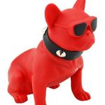 Sonia Desingshop Gözlüklü Bulldog Köpek Bluetooth Kablosuz Hoparlör Ses Bombası Kırmızı