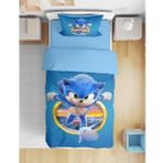 Sonic 3D Dijital Baskılı Tek Kişilik Erkek Çocuk Nevresim Takımı Genç Nevresim Takımı (Mavi)