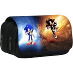 Sonic Büyük Kalemkutusu Çift Fermuarlı Sonic Kalem Kutusu - Siyah - çift fermuarlı cırtlı fermuarlı