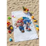 Sonic Plaj Havlusu – "sonic Plaj Havlusu – Süper Hızlı Plaj Eğlencesi! - Renkli - 70 x 150 cm