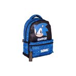 Sonic The Hedgehog Çocuk Okul Sırt Çantası, 3 Bölmeli, Mini Cepli, Mavi-Siyah