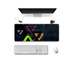 SonicTouch Geometrik Renkli Üçgen Desenler Gamer Oyuncu Dikişsiz Sıvı Geçirmez Klavye Mouse Pad 32x7