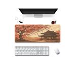 Sonictouch Ultragrand Japon Kiraz Ağacı Ve Japon Evi Dikişsiz Xxl Gaming Oyuncu Masaüstü Pembe Klavye Mouse Pad 40X90cm