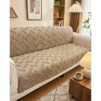 Şönil Bohem Sakallı Kaymaz Koltuk Örtüsü 180X220 cm | 3 Kişilik Kanepe, Çekyat Örtüsü - 175 x 215 cm - Vizon