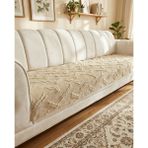 Şönil Bohem Sakallı Kaymaz Koltuk Örtüsü 90X210 cm | 3 Kişilik Kanepe, Çekyat Örtüsü - 90 x 210 cm - Bej