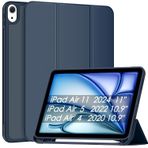 Sonlaryin 10.1 Tablet kılıfı, otomatik uyanma/uyku fonksiyonlu, üç kat katlanabilir ön taraf deri ve yumuşak TPU arka yüz kılıfı, 10,1 inç tablet için, Nokia TCL 7 için uygun değildir. Nesil - Koyu