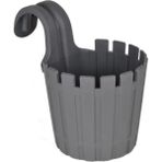 Sönmez Balkon Saksı Kendinden Askılı, Tekli, Truva, 1.5l, 15.5X20.5 cm, Gri