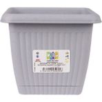 Sönmez Saksı Kare Begonya, 13L, Gri, No:7 - Renkli