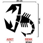 Sönmez Sticker Akrep Sticker Model 2 - Çamurluk Sticker - Oto Sticker - Araba Sticker - Araç Sticker - Cam Sticker - 20cm X 15cm - Siyah