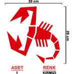 Sönmez Sticker Akrep Sticker Model 2 - Çamurluk Sticker - Oto Sticker - Araba Sticker - Araç Sticker - Cam Sticker - 30cm X 28cm - Kırmızı