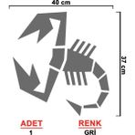 Sönmez Sticker Akrep Sticker Model 2 - Çamurluk Sticker - Oto Sticker - Araba Sticker - Araç Sticker - Cam Sticker - 40cm X 37cm - Gri