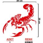 Sönmez Sticker Akrep Sticker Model 3 - Çamurluk Sticker - Oto Sticker - Araba Sticker - Araç Sticker - Cam Sticker - 20cm X 20cm - Kırmızı