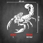 Sönmez Sticker Akrep Sticker Model 3 - Çamurluk Sticker - Oto Sticker - Araba Sticker - Araç Sticker - Cam Sticker - 40cm X 40cm - Beyaz