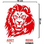 Sönmez Sticker Aslan Sticker Model 1 - Oto Sticker - Araba Sticker - Araç Sticker - Araba Aksesuar - Cam Sticker - 18cm X 20cm - Kırmızı