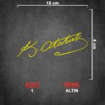 Sönmez Sticker Atatürk İmza Sticker - Kemal Atatürk Sticker - Kemal Atatürk İmza Sticker - Atatürk Sticker - Oto Sticker - Araba Sticker - Araç Sticker - 15 cm X 4 cm - Altın