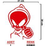 Sönmez Sticker Hayalet Sticker Model 1 - Oto Sticker - Araba Sticker - Araç Sticker - Cam Sticker - Oto Aksesuar - 21cm X 30cm - Kırmızı