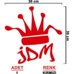 Sönmez Sticker Jdm Taç Sticker - Jdm Sticker - Oto Sticker - Araba Sticker - Araç Sticker - Cam Sticker - 30cm X 30cm - Kırmızı
